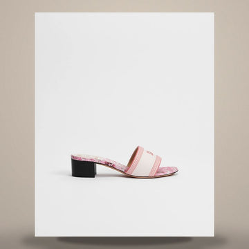 Dior Riviera Dway Hill Slide White & Rose de Vents Embroidered Cotton, Tuileries Floral Garden Motif 158482287 [P]