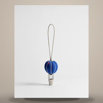 Dior Hot Air Balloon Bag Charm Blue Fabric & Antique Silver Finish Brass 2ESKH679GUV_H052 158482351 [P]