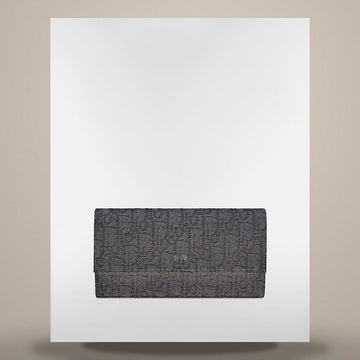 DIOR Klappen Geldbörse Schwarz Oblique Jacquard 158482491 [P]