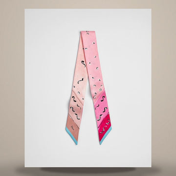 Dior Delicate Ribbon Scarf Pink Multi Color Silk Twill 158482559 [P]