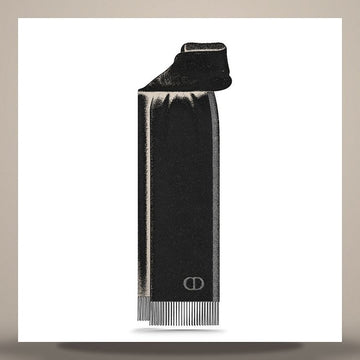 Dior Reversible Scarf Black & Grey Silk 158482589 [P]