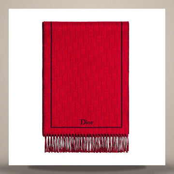 Dior Oblique Scarf Red Wool 158482591 [P]