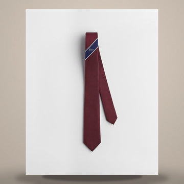 DIOR Regimentale Streifen Krawatte Burgunder, Marineblau, Blau Seide 158482729 [P]