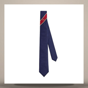 Dior Regimental Stripe Tie Navy Blue, Red, Yellow Silk 158482735 [P]