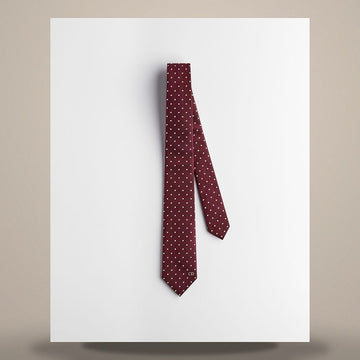 Dior Polka Dot Tie Burgundy Silk 158482757 [P]