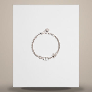 Dior Double Bracelet Silver Finish Metal & Silver Tone Crystal B1133PMTCY_D13S 158482761 [P]
