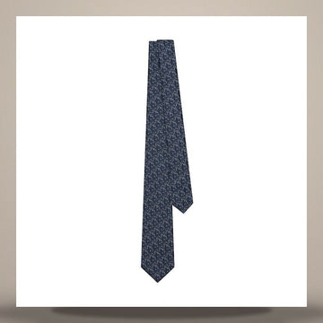 Dior Oblique Pixel Tie Blue & Navy Blue, White Silk 158482771 [P]