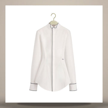 DIOR Fitted Bluse Weiß Baumwoll- Popeline 158482930 [P]