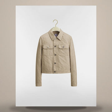 DIOR Crop-Jacke Beige Oblique Baumwolle Seide Gabardine 158482972 [P]
