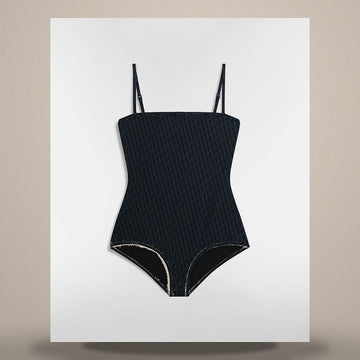 Dior Riviera One-Piece Swimsuit Black oblique Technical Fabric 158483002 [P]