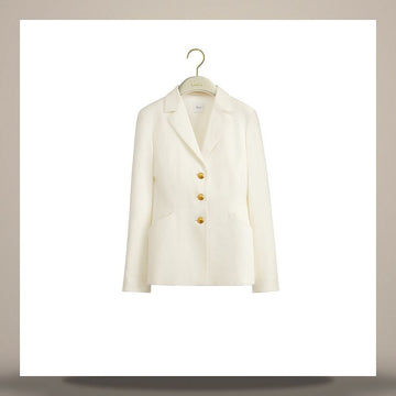 DIOR Medallion Bar Jacke Ecru Leinen 158483013 [P]