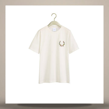 Dior Embroidered Medallion T-Shirt White Cotton Jersey & Multi-Color Arabesque Motif 158483022 [P]