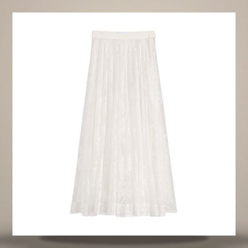 Dior Flared Midi Skirt White Arabesque Cotton Blend Lace 158483031 [P]