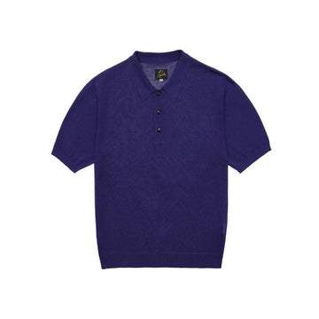 NEEDLES Polo Kurzarmstrickshirt MR326-Purple 50259281 [P]