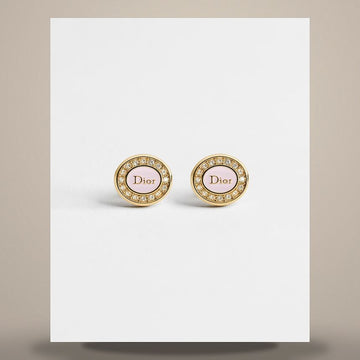 Louis Vuitton Core Earrings Gold Finish Metal, Rose Tendre Lacquer, Crystal E4818WOMLQ_D25K 158495835 [P]
