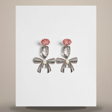 Louis Vuitton Earrings with Silver Finish Metal, Mother of Pearl, Transparent Resin, Pink Crystal E4867WOMVE_D55K 158495842 [P]