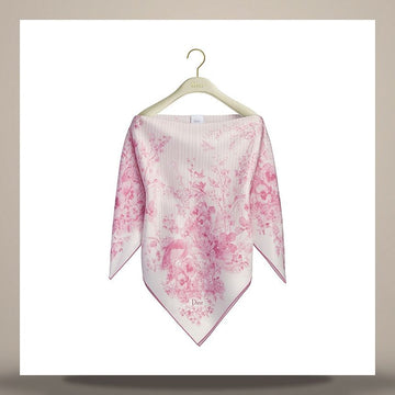 Dior Riviera Toad Droit Floral Garden Silk Top White & Pink Silk Twill 158495886 [P]