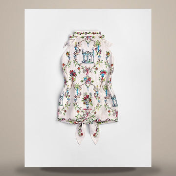 Dior Silk Top Ivory Multi-Color Silk Twill 158495890 [P]