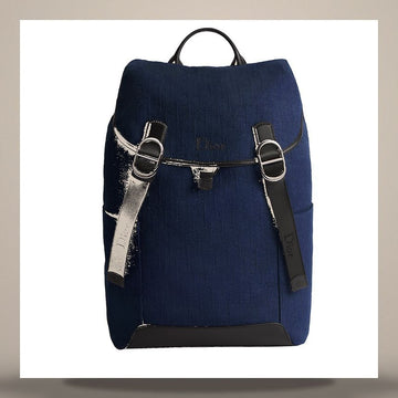DIOR ジェットフラップバックパック ネイビーブルー オブリークジャカード 158495923 [P]