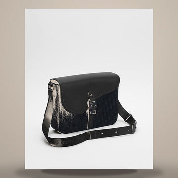 DIOR Saddle Medium Flap Strapbag Schwarz Jacquard & Schwarz Kalbsleder 1ADME162YKS_H03E 158495937 [P]