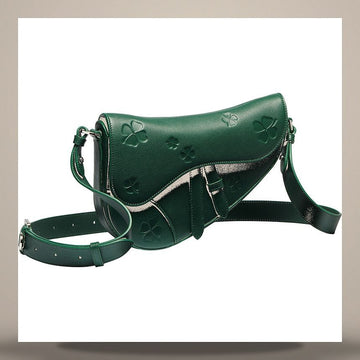 Dior Saddle Bag Deep Green Clover Embossed Smooth Calfskin 1ADPO413TRD_H620 158495955 [P]