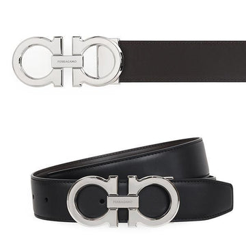 Salvatore Ferragamo Double Gancini Reversible Belt 134108745 [P]
