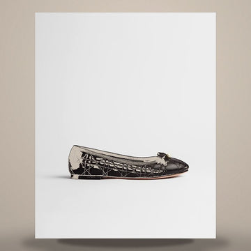 DIOR Ballet Flats Schwarzes Gestepptes Kalbsleder KDB877CQC_S900 158496075 [P]
