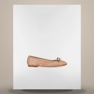 DIOR Ballettflats Nude gesteppter Kakaogeschmack Kalbsleder 158496077 [P]