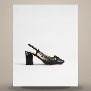 Dior Ballet Slingback Pumps Black Quilted Lambskin 158496080 [P]