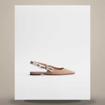 Dior J'A Slingback Flat Nude Technical Fabric 158496086 [P]