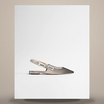Dior J'A Slingback Flat Black Technical Fabric 158496083 [P]
