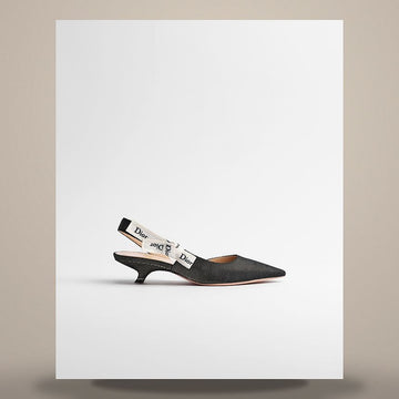 DIOR Slingback Pumps Schwarz besticktes technisches Gewebe KDV510NVA_S900 158496087 [P]