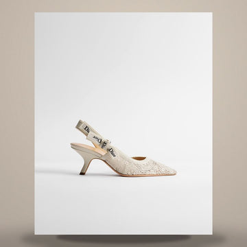 DIOR Riviera Slingpumps Weiß Crocheted-Effekt Stickerei Tüll 158496094 [P]