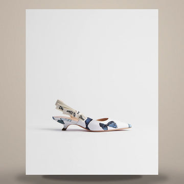 Dior Riviera Slingback Pumps White Technical Twill & Blue Bow Motif KDV510BAF_S60W 158496096 [P]