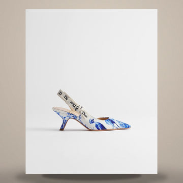 Dior Slingback Pumps White & Blue Tuileries Floral Garden Print Technical Fabric KDV544JTJ_S70W 158496097 [P]