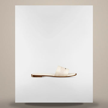 DIOR Slide White Calfskin & Embroidered Cotton 158496106 [P]