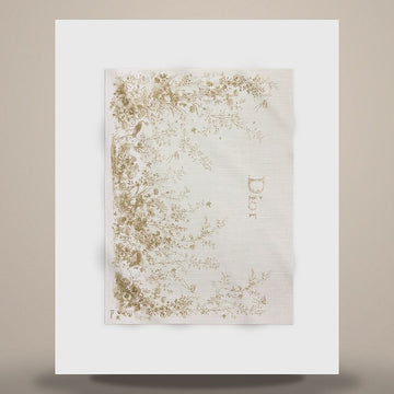Dior Riviera Toile de Jouy Floral Garden Pareo White & Beige Cotton 158496267 [P]