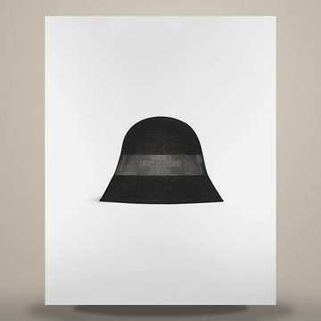 Dior Narrow-Brimmed Cloche Black Rabbit Felt 158496306 [P]