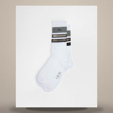DIOR Socken in Weiß mit Dreifarbiger Baumwollmischung 683MC01A7049_C089 158496481 [P]