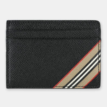 BURBERRY アイコンストライプカード財布（ブラック/ベージュ）8033074 54640763 [P]