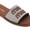 Miu Miu Canvas and Leather Slide 156799891 [P]