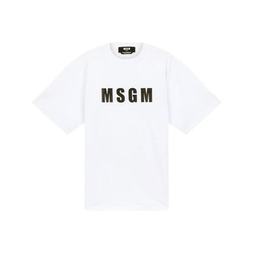 MSGM Logo T-Shirt 3240MM94 227298 01 Weiß 127481214 [P]