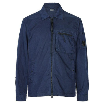CP Company Navy Panama-R Lens Zip-Up Overshirt Jacket 158498751 [P]