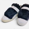 MONCLER ホワイトレザーファーベルクロスニーカー 158500363 [P]