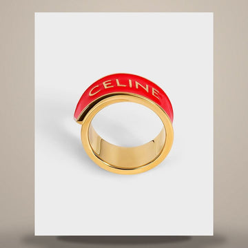 Celine Ribbon Ring - Enamel & Gold Finish Brass Red / Gold B10EE4V08.27RG 158501108 [P]