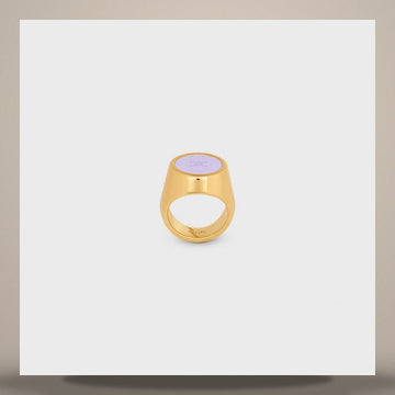 CELINE Triomphe Siegelring - lackiertes & goldfarbenes Messing Lilac 158500738 [P]