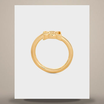 CELINE Triomphe Asymmetrischer Ring - Goldene Finish Messing 460PP6BRA.35OR 158501123 [P]