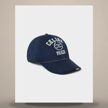 Celine Baseball Cap - Washed Cotton Gabardine Navy / White AA0MT234X.07MW 158500761 [P]