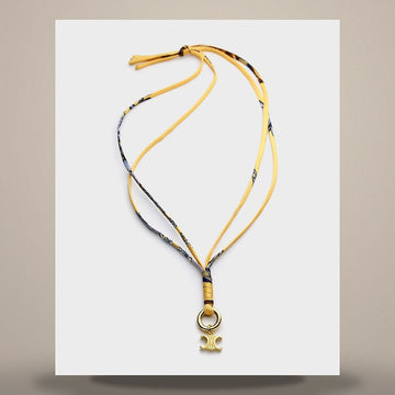 Celine Charm Cord Necklace - Silk & Gold Finish Brass Multicolor B10713F57.14ML 158502144 [P]