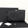 CHANEL Caviar Boy Clutch Bag Large Black (A84407) 158500926 [P]
